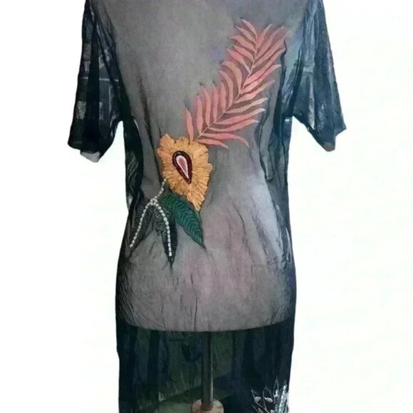 Guess Women’s Sheer Embroidered Dress Size Extra Small - Picture 4 of 4